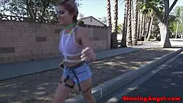 I deepthroat that big cock, but it's so hard with my small tits bouncing and toys everywhere