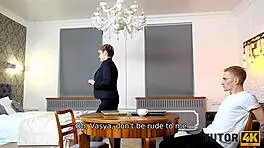 Tutor4K Mature Tutor Without Glasses Seduced By Eager Disciple