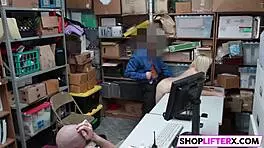 stupid teen 18+ madison faces banging punishment for theft in silly office shop