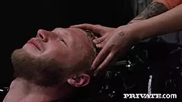 horny hairdresser vasilisa lisa milks big hard cock in blowjob and cumshot