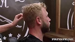 horny hairdresser vasilisa lisa milks big hard cock in blowjob and cumshot