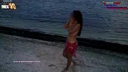 mi primer video en la playa con un extraño blowjob y sex