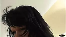 Brunette Spreads Pussy For Big Cock