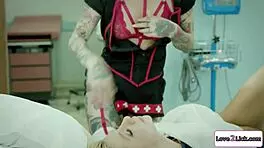 that tattooed nurse fingered me rough, licking my ass and pussy