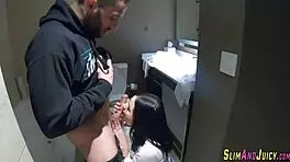 Big butt teen gives head and fucks hard, getting cumshot on her ass in high definition