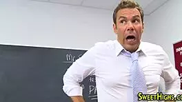 Blonde Teen Student Feels Intense Creampie Pleasure