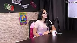 teen in sheer red lingerie showing off for man