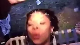 hey, check out this cumshot frenzy with a young ebony chick