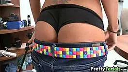 Brazilian Babe Nikki Feels Intense Pleasure During Facial Cumshot