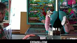 ExSmall 18+ teen gamer Megan Marx plays pinball before getting fucked hard