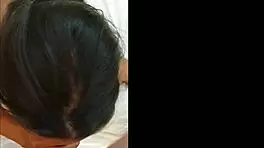 hot latina kneels to suck big cock deepthroat style