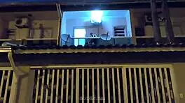 Young bride caught fucking lover on balcony