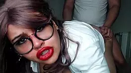 fucking the beautiful teen babe bent over her big ass