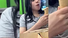 My friend fucks me doggystyle and cums inside! Colombian teen bent over in usa!