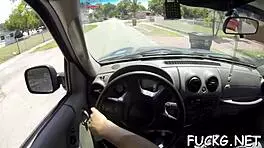 guy picks up sexy teen bitch for hardcore blowjob sucking her shaved pussy 😏