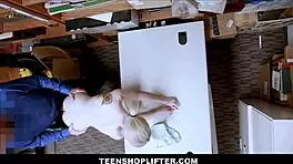 Tiny virgin blonde Lexi Lore with braces fucked by security guard