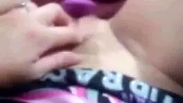 cute teen plays with toys alone