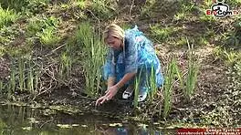 Blonde Feels Outdoor Cum Facial