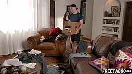 gianna dior gets horny and fucks the delivery boy with creampie