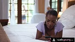 hot blonde witch jessie saint tries spell with ebony roommate