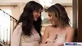 Client licks the BNB owner's hairy pussy! He dives into her muff.