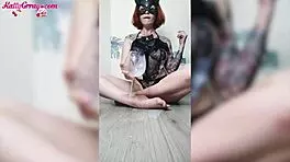 Hot Redhead Douses Pussy with Milk