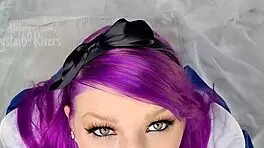 Naughty Alice in Wonderland Cosplay Teen Takes BBC in POV