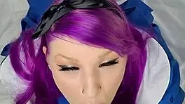 Naughty Alice in Wonderland Cosplay Teen Takes BBC in POV