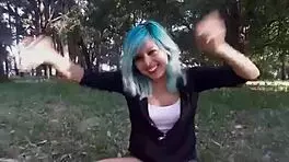 sexy young girlfriend fisting her ass, fingering tits, and assfucking