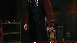 watch these youthful teens bound in bdsm using huge dildos through pants on webcam