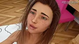 oh man, my hot 18yo step sister gives insane deepthroat in milfy city game!