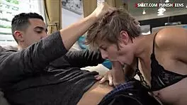 short haired teen getting her pussy pounded by a huge dick