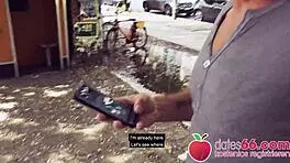 In this POV pickup, Lena Nitro rides cowgirl in a public bar. She gets licked and bent over by amateurs.