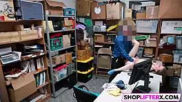 shoplifting teen catarina gets punished with drilling and blowjob