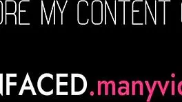 Busty babe fingering her pussy in pink shirt, orgasm in evening 😍