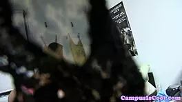 Ebony teen 18+ bent over for doggystyle in leaked dorm video