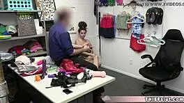 Cute teen 18+ caught with huge dildo in sex shop