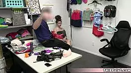 Cute teen 18+ caught with huge dildo in sex shop