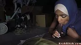 I watched this arab teen give an army blowjob and drop her ass outside base
