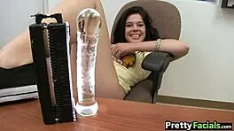 Cute teen babe gets facial cumshot from Colby McAdams!