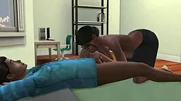 Shy Stepson Creampies Ebony Stepmom After Catching Him Masturbating In Front Of The Computer