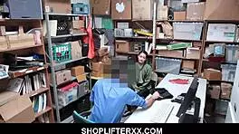 Shoplifter Asian Jade Noir Begs Mall Cop