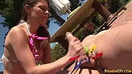 hey, wanna watch a femdom babe jerk off a loser’s dick? tell me what you think!