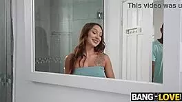 My teen neighbor couldn't resist the big monster cock in missionary. She cums many times with eye rolling and loud moans on her big ass.