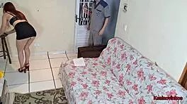 Wife cheats with delivery guy, cum on ass 😏