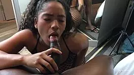 Wow, giving a sloppy blowjob to my boyfriend's huge cock is wild! 😜