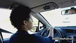 Black Coed Learns From Driving Instructor