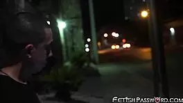 Young vixen Anya Olsen is tied up and doggystyled in public with bondage