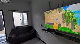 Teen brunette plays videogame on guy's lap, discovers huge interracial cock leading to amateur orgasm