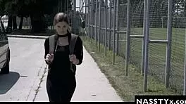 Nasstyx Slim Fit Babe Caprice Seduces Soccer Coach in Changing Room with Outdoor Cowgirl Ride